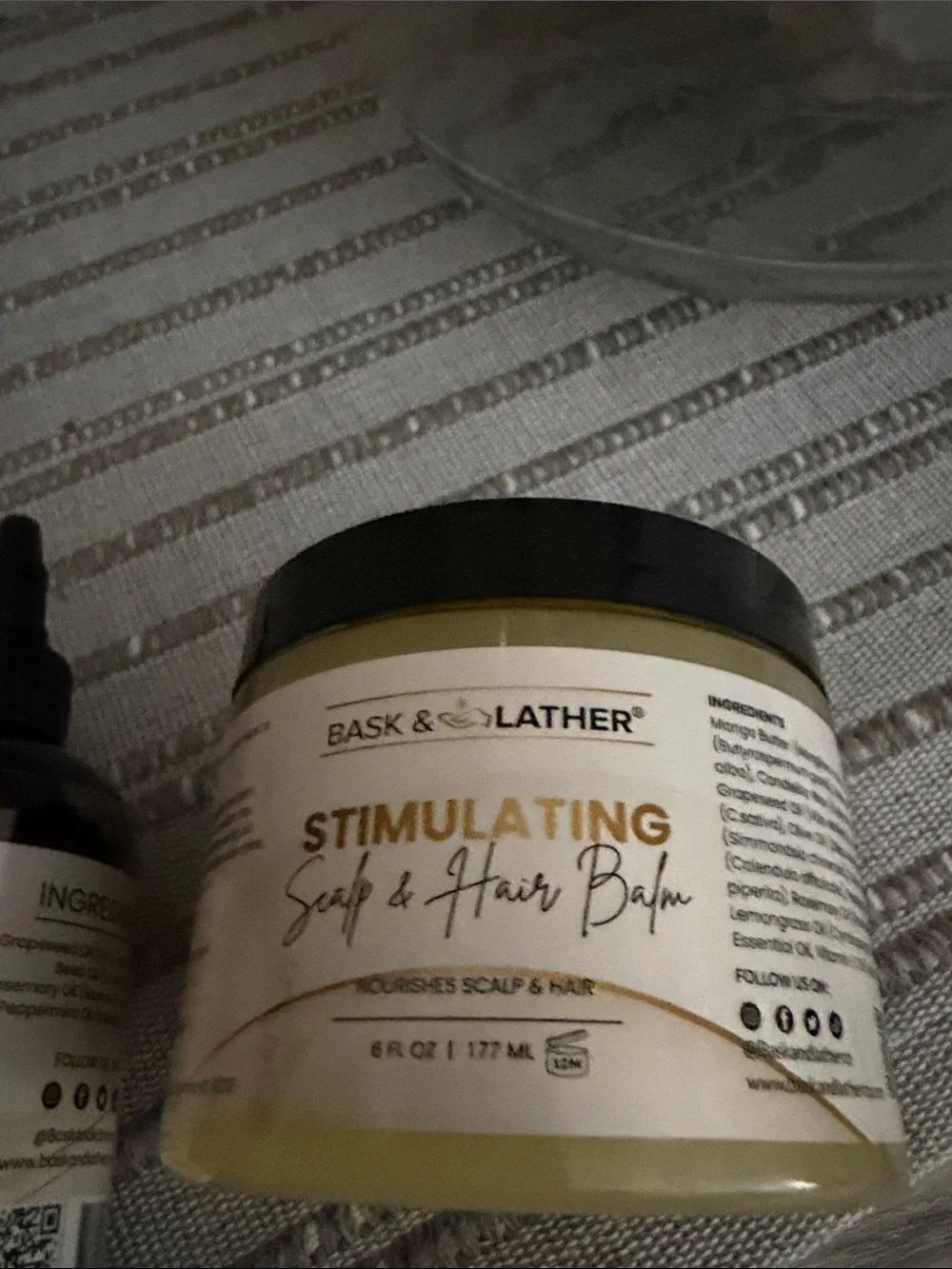 Bask & Lather Stimulating Scalp & Hair Balm — Cream scalp stimulator